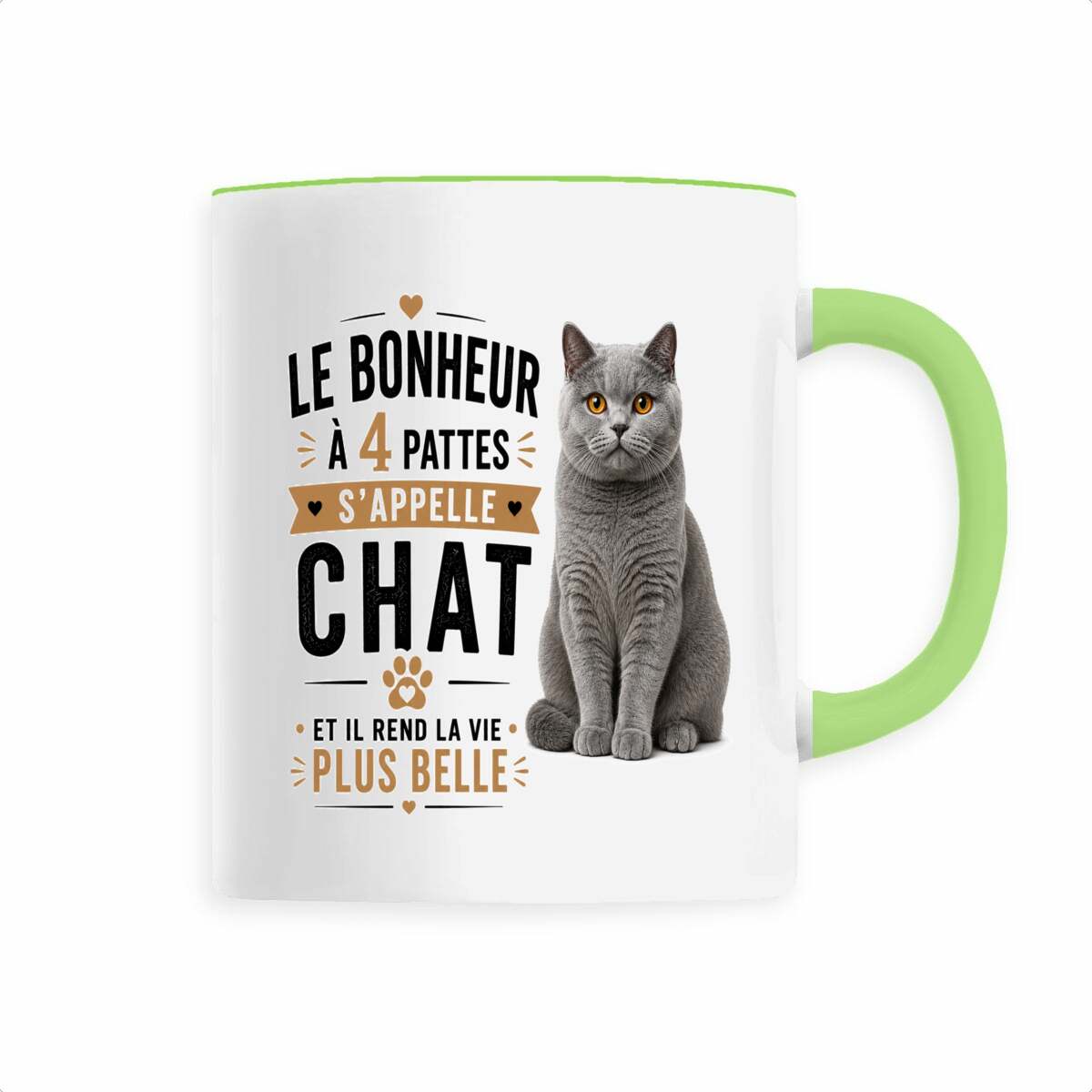 face_0_5 Mug British Shorthair – Le Bonheur à 4 Pattes s'Appelle Chat | Cadeau Amoureux des Chats