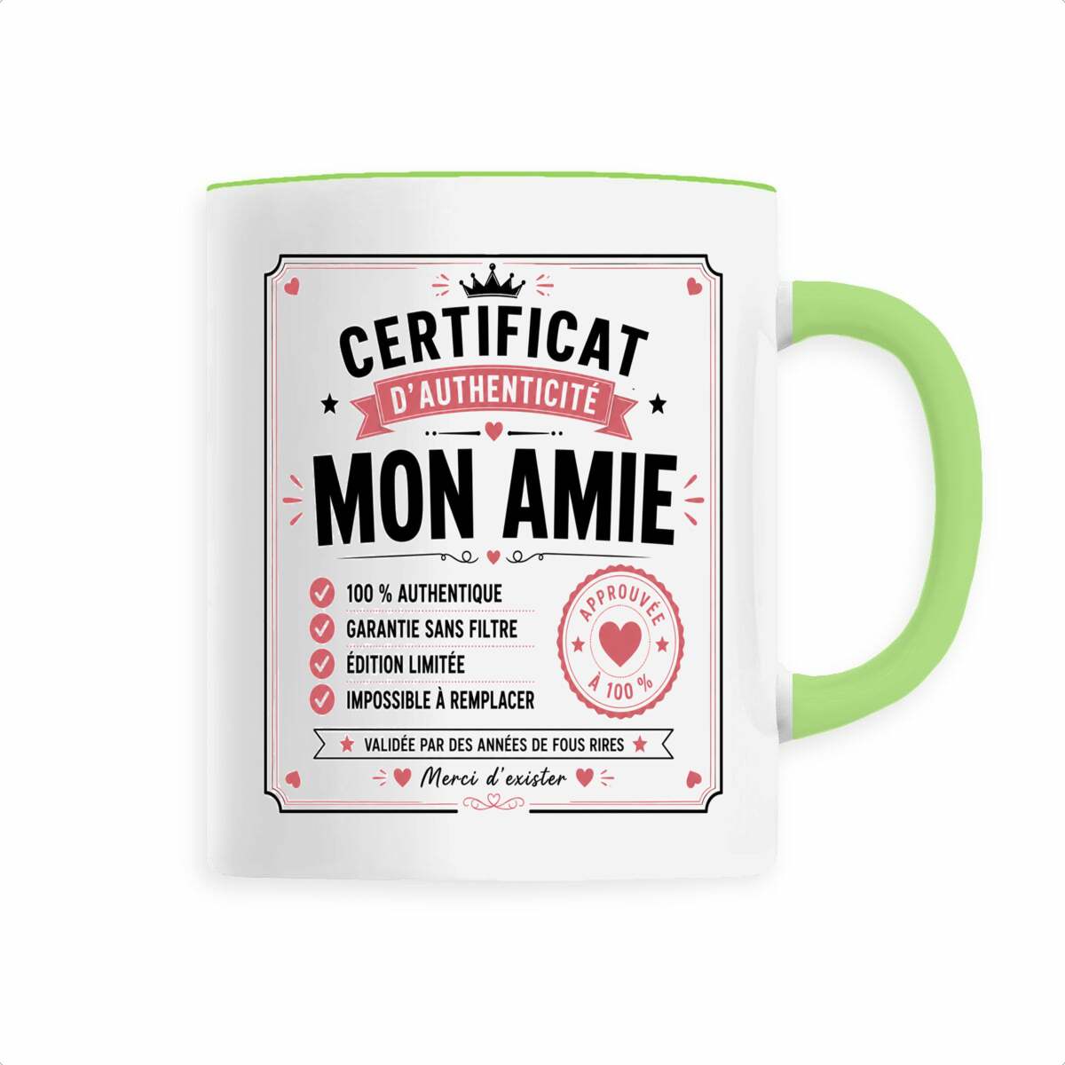 face_0_5 Mug Mon Amie – Certificat d'Authenticité | Cadeau original pour meilleure amie