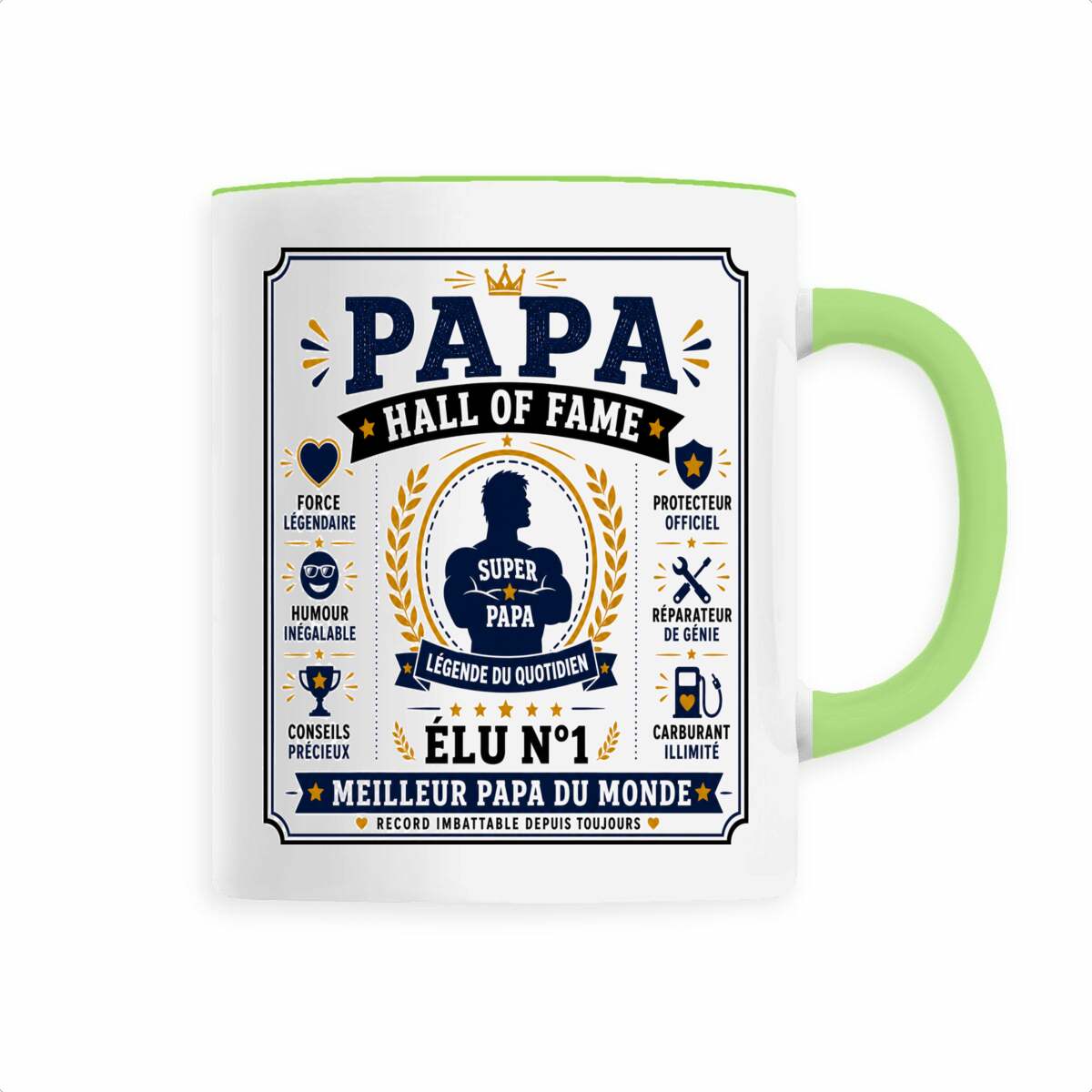 face_0_5 Mug Papa Hall of Fame | Élu N°1 Meilleur Papa du Monde