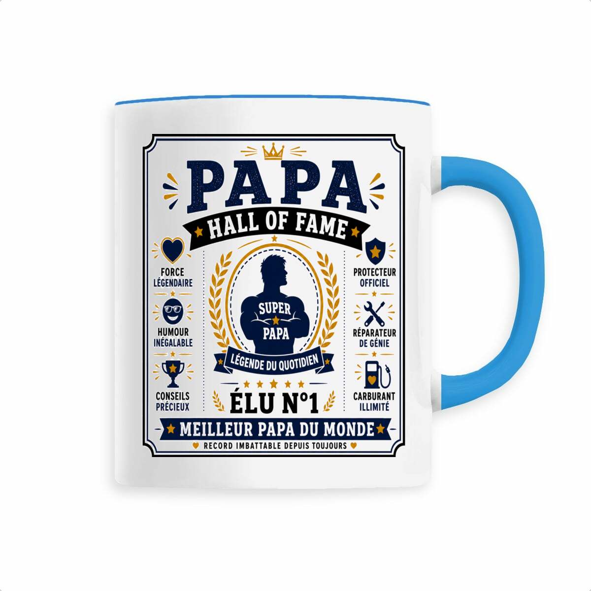 face_1_4 Mug Papa Hall of Fame | Élu N°1 Meilleur Papa du Monde