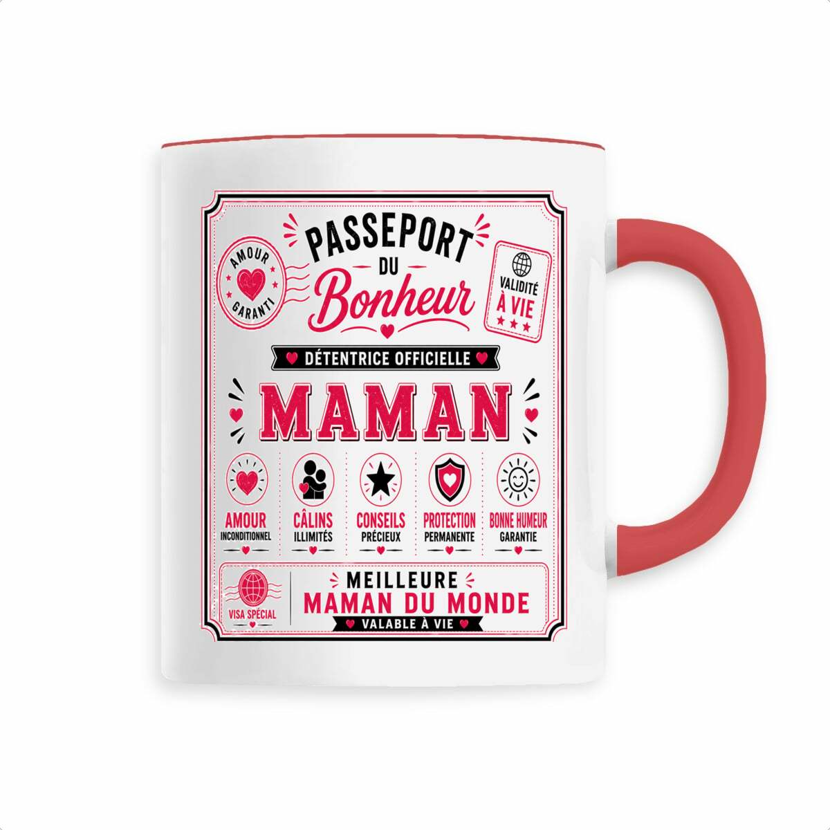 face_2_3 Mug Maman – Passeport du Bonheur | Cadeau original pour la meilleure maman du monde