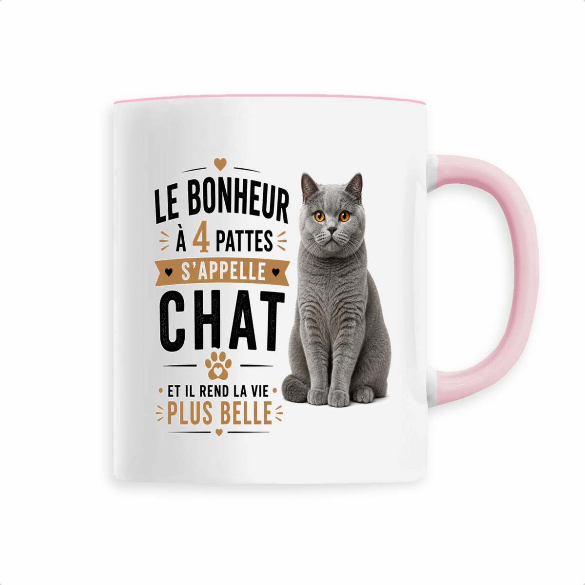 face_3_2 Mug British Shorthair – Le Bonheur à 4 Pattes s'Appelle Chat | Cadeau Amoureux des Chats