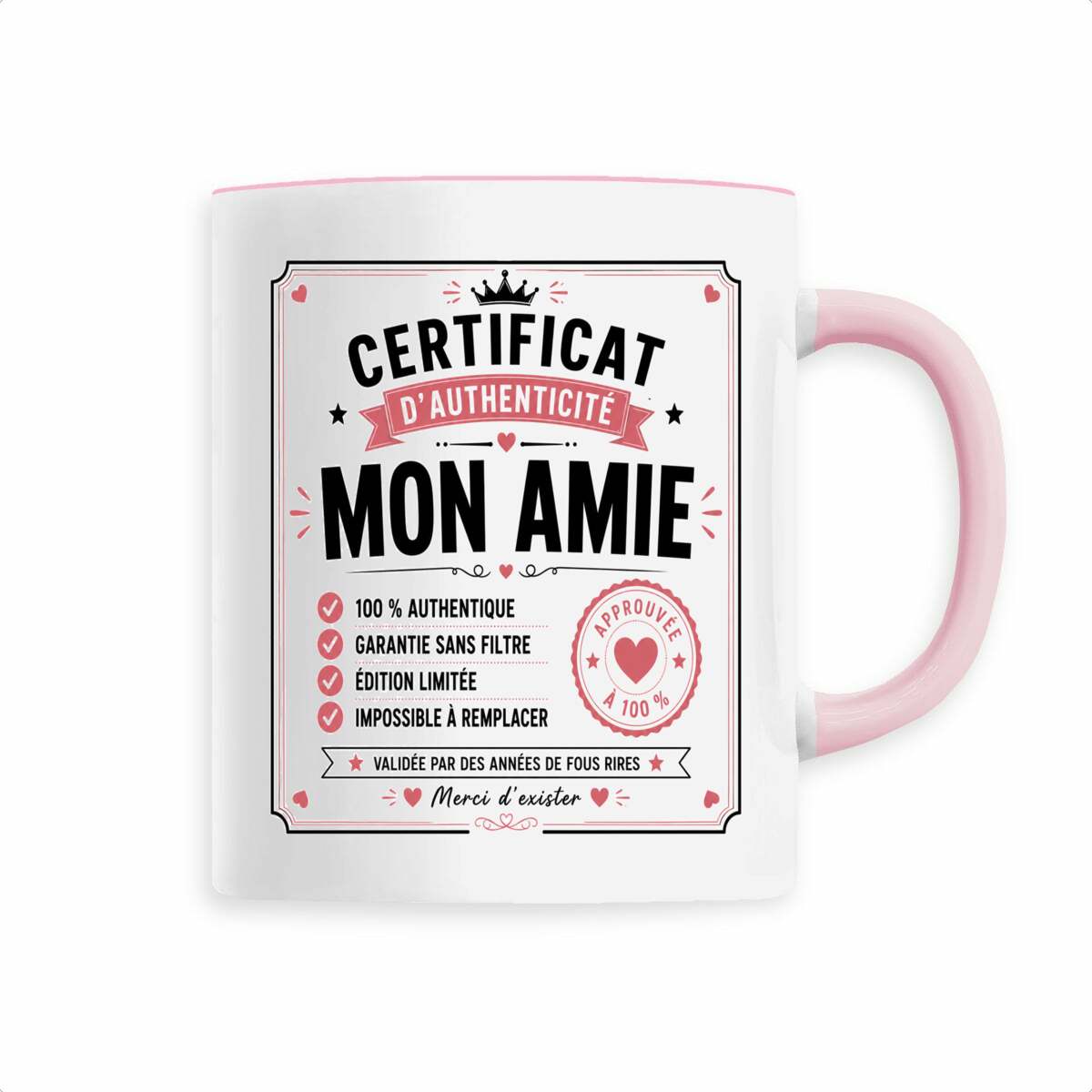 face_3_2 Mug Mon Amie – Certificat d'Authenticité | Cadeau original pour meilleure amie
