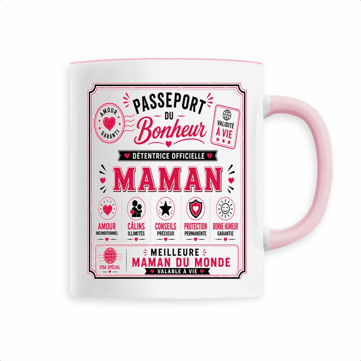 face_3_2 Mug Maman – Passeport du Bonheur | Cadeau original pour la meilleure maman du monde