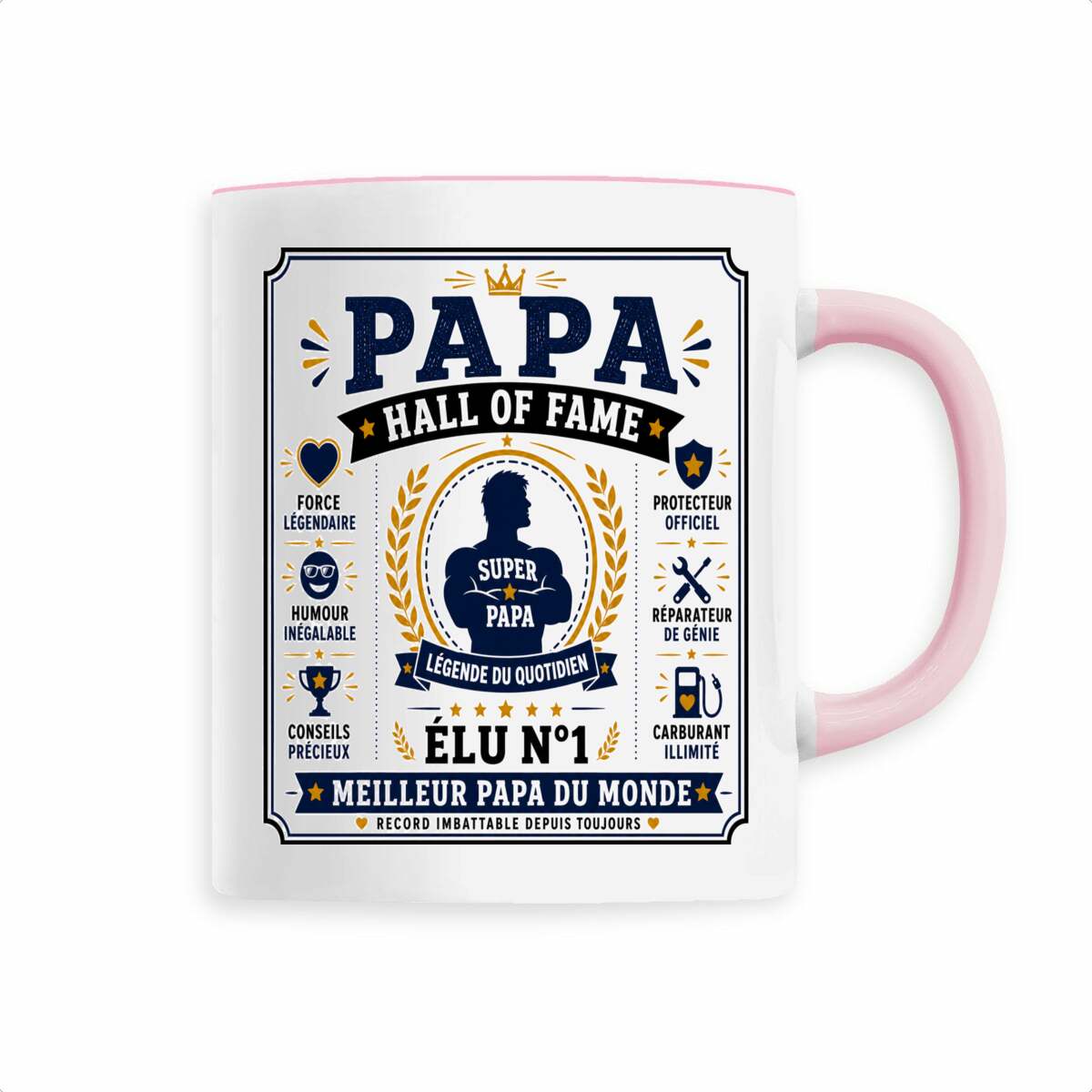 face_3_2 Mug Papa Hall of Fame | Élu N°1 Meilleur Papa du Monde