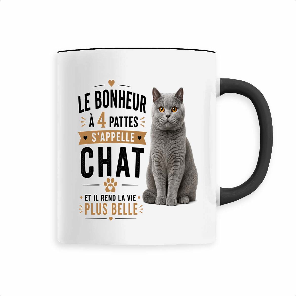 face_4_1 Mug British Shorthair – Le Bonheur à 4 Pattes s'Appelle Chat | Cadeau Amoureux des Chats