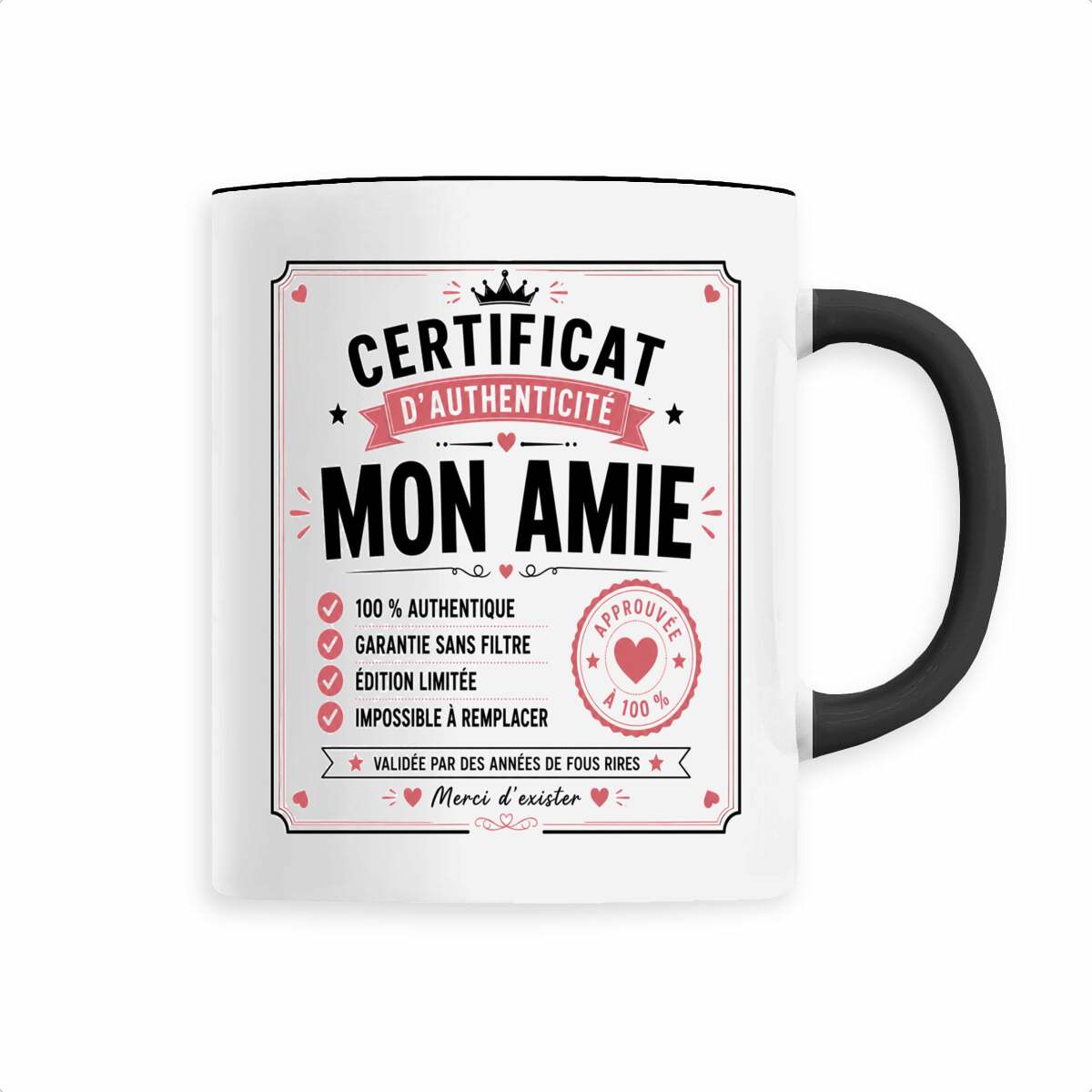 face_4_1 Mug Mon Amie – Certificat d'Authenticité | Cadeau original pour meilleure amie