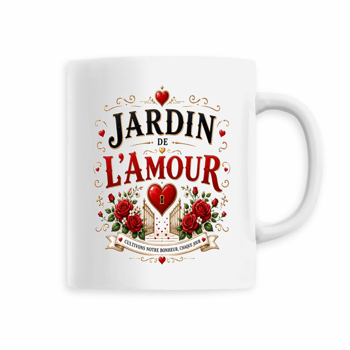 face_5_0 Mug Jardin de l'Amour – Cultivons Notre Bonheur Chaque Jour – Cadeau Couple Romantique