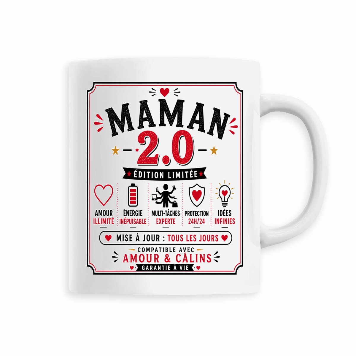 face_5_0 Mug Maman 2.0 Édition Limitée | Cadeau original pour maman exceptionnelle
