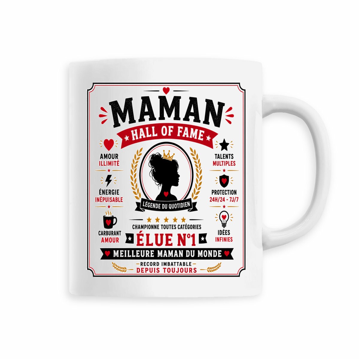 face_5_0 Mug Maman Hall of Fame | Élue N°1 Meilleure Maman du Monde