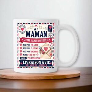 Mug Maman – Lettre d'Amour Officielle | Cadeau touchant pour la meilleure maman du monde