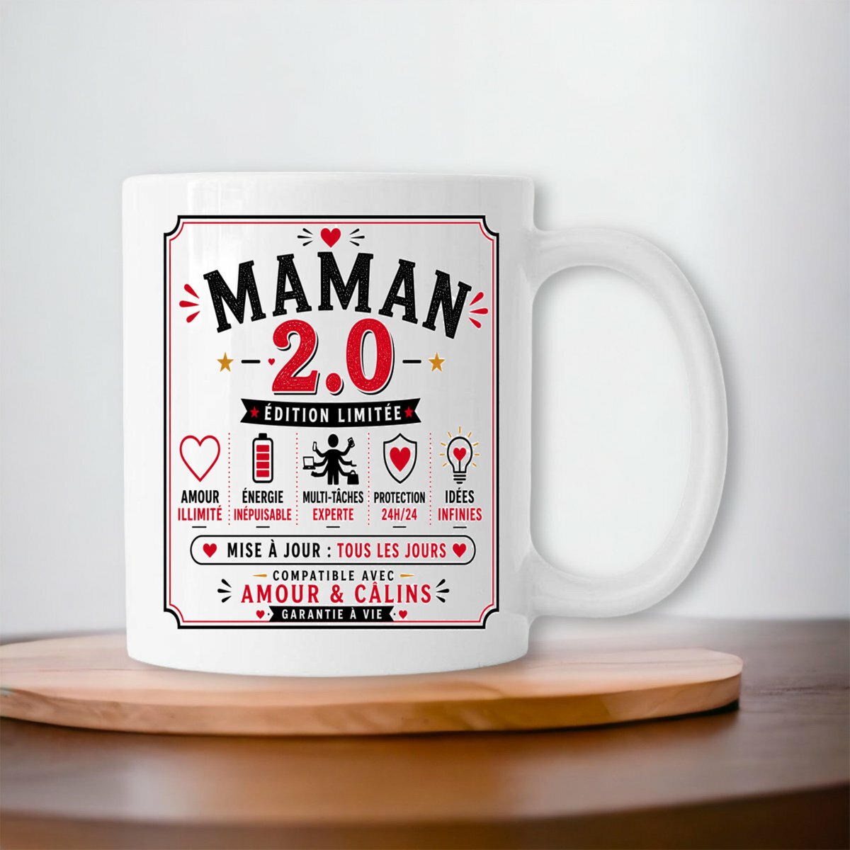 visual_Blanc Mug Maman 2.0 Édition Limitée | Cadeau original pour maman exceptionnelle