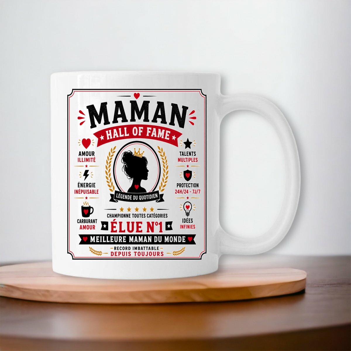 visual_Blanc Mug Maman Hall of Fame | Élue N°1 Meilleure Maman du Monde