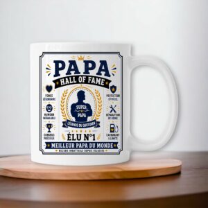 Mug Papa Hall of Fame | Élu N°1 Meilleur Papa du Monde