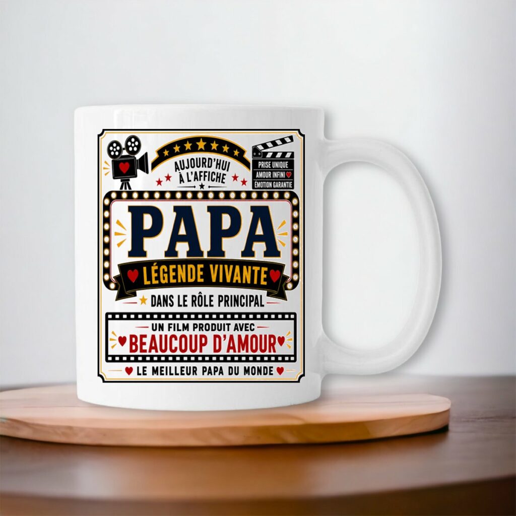 Mug Papa Légende Vivante | Cadeau original pour le meilleur papa du monde