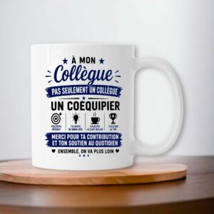 Mug Collègue Exceptionnel – Pas Seulement Un Collègue, Un Coéquipier – Cadeau Original