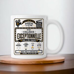 Mug Collègue Exceptionnelle – Cadeau Collègue Femme Original – Merci pour ta Contribution