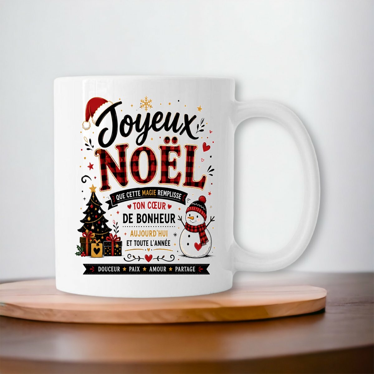 Accueil Mug Joyeux Noël – Que Cette Magie Remplisse Ton Cœur de Bonheur – Cadeau de Noël Original
