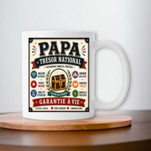 Mug Papa Trésor National – Cadeau Original pour un Papa Exceptionnel