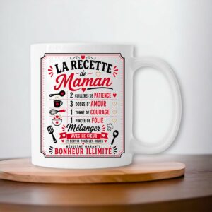 Mug La Recette de Maman – Cadeau Original pour une Maman Formidable