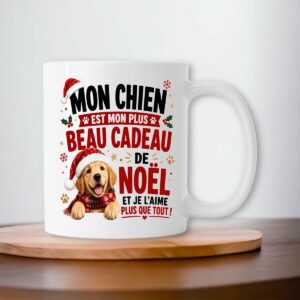 Mug Noël Mon Chien Est Mon Plus Beau Cadeau de Noël – Tasse Cadeau Amoureux des Chiens
