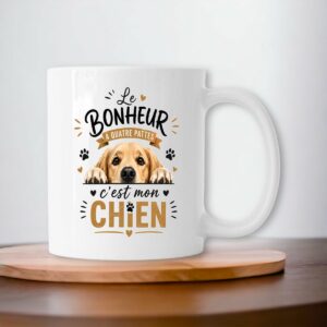 Mug Le Bonheur à Quatre Pattes – Mon Chien | Cadeau Original Chien