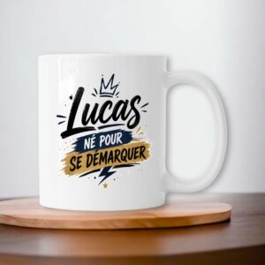 Mug Lucas – Né pour Se Démarquer | Cadeau Prénom Original