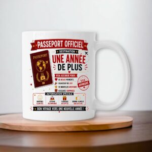 Mug Joyeux Anniversaire – Passeport Officiel vers Une Année de Plus | Cadeau Original