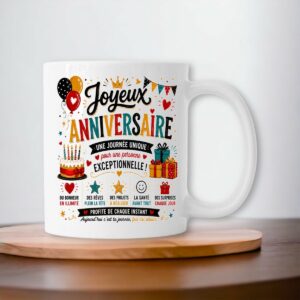 Mug Joyeux Anniversaire – Une Journée Unique pour une Personne Exceptionnelle
