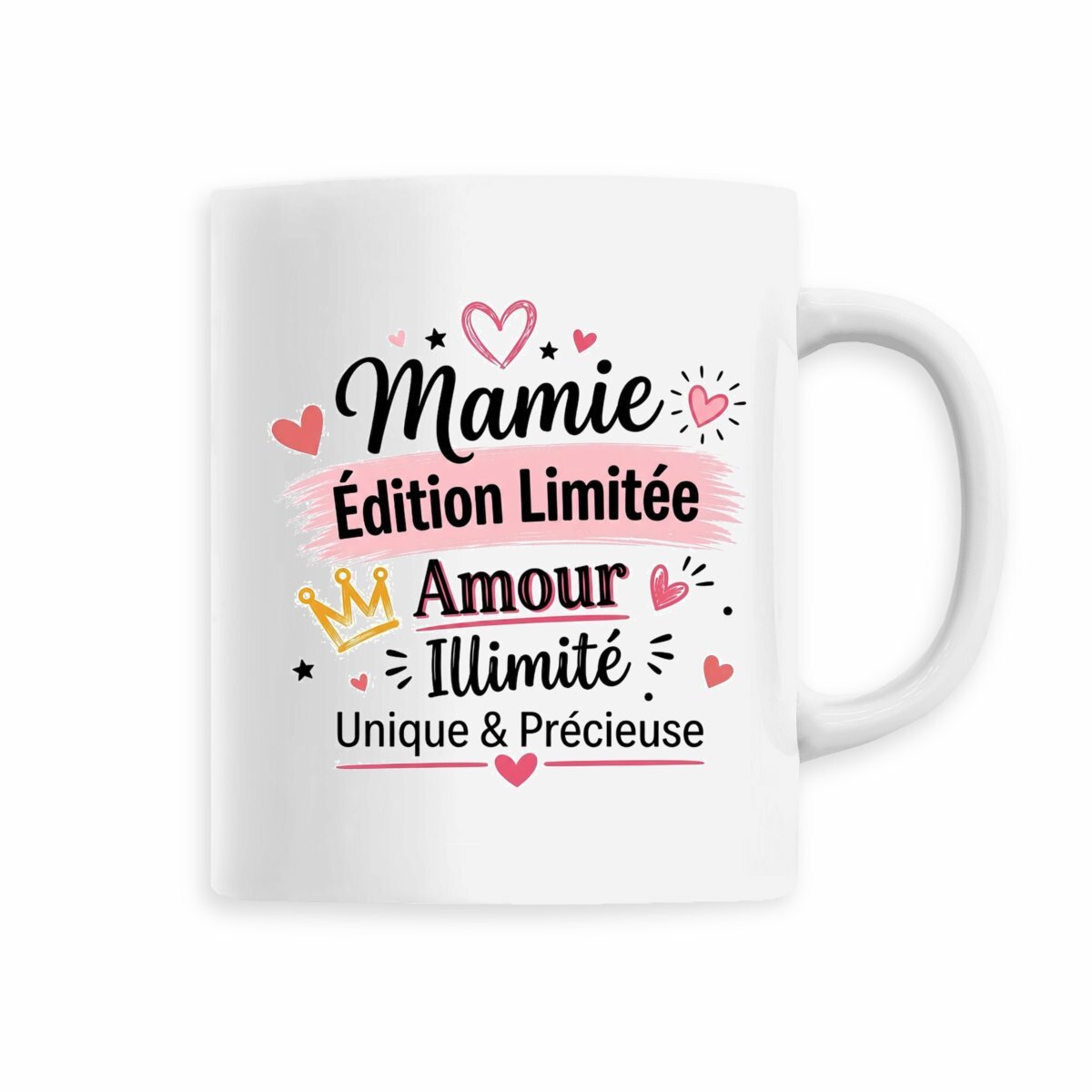 face_5_0 Mug Mamie Édition Limitée – Amour Illimité | Cadeau Original pour Mamie