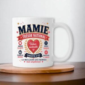Mug Mamie Trésor National – Valeur Inestimable | Cadeau Original pour Mamie