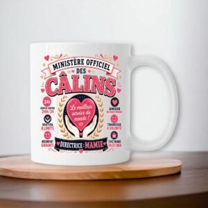 Mug Ministère Officiel des Câlins – Mamie | Cadeau Original pour Mamie