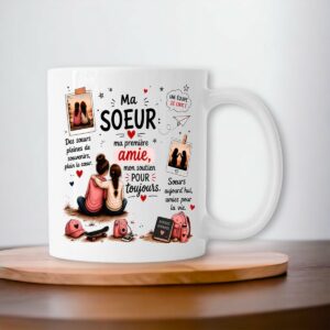 Mug Ma Sœur, Ma Première Amie – Cadeau Original pour Ma Sœur
