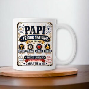 Mug Papi Trésor National – Valeur Inestimable | Cadeau Original pour Papi