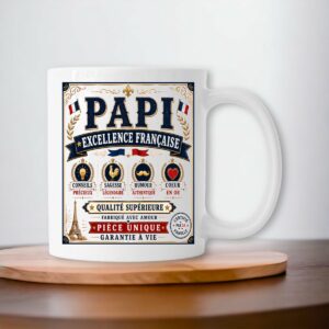 Mug Papi Excellence Française – Cadeau Original pour Papi