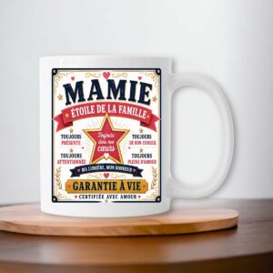 Mug Mamie Étoile de la Famille – Cadeau Original pour Mamie